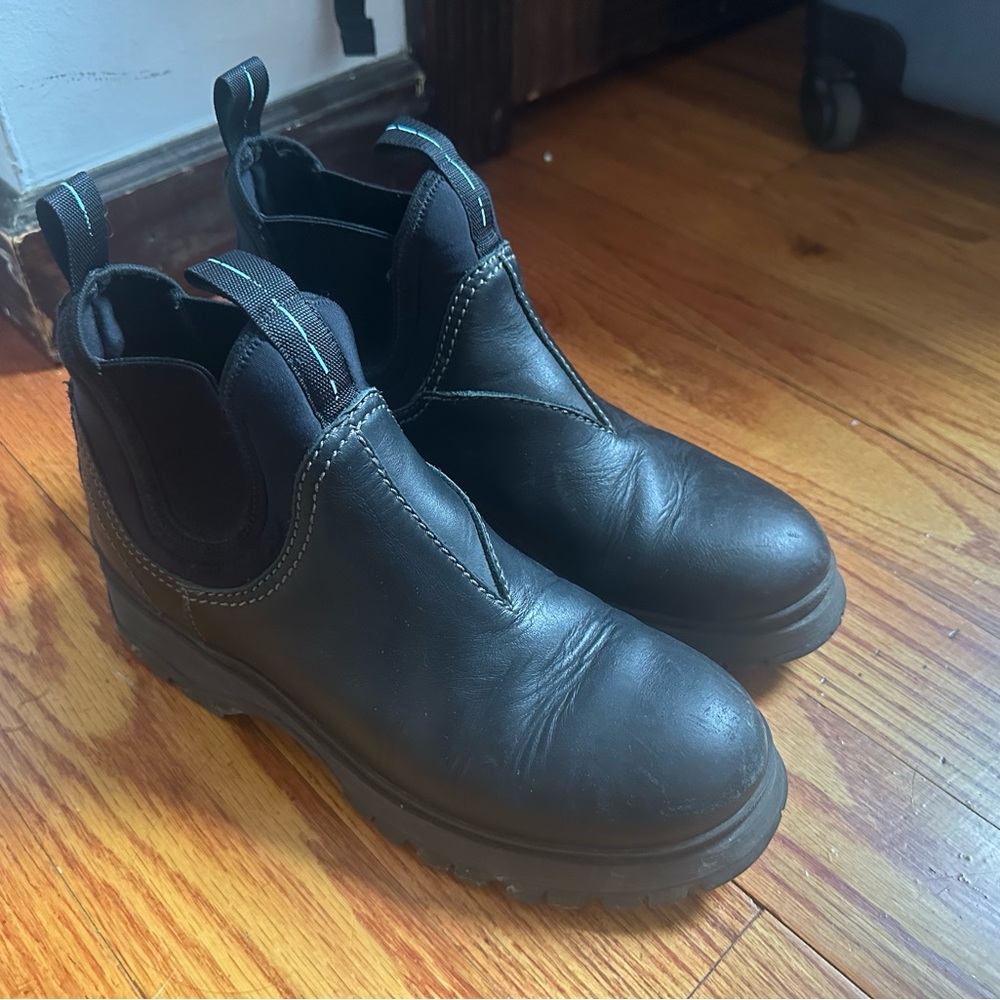 Black leather + neoprene Prada Brixxen boots